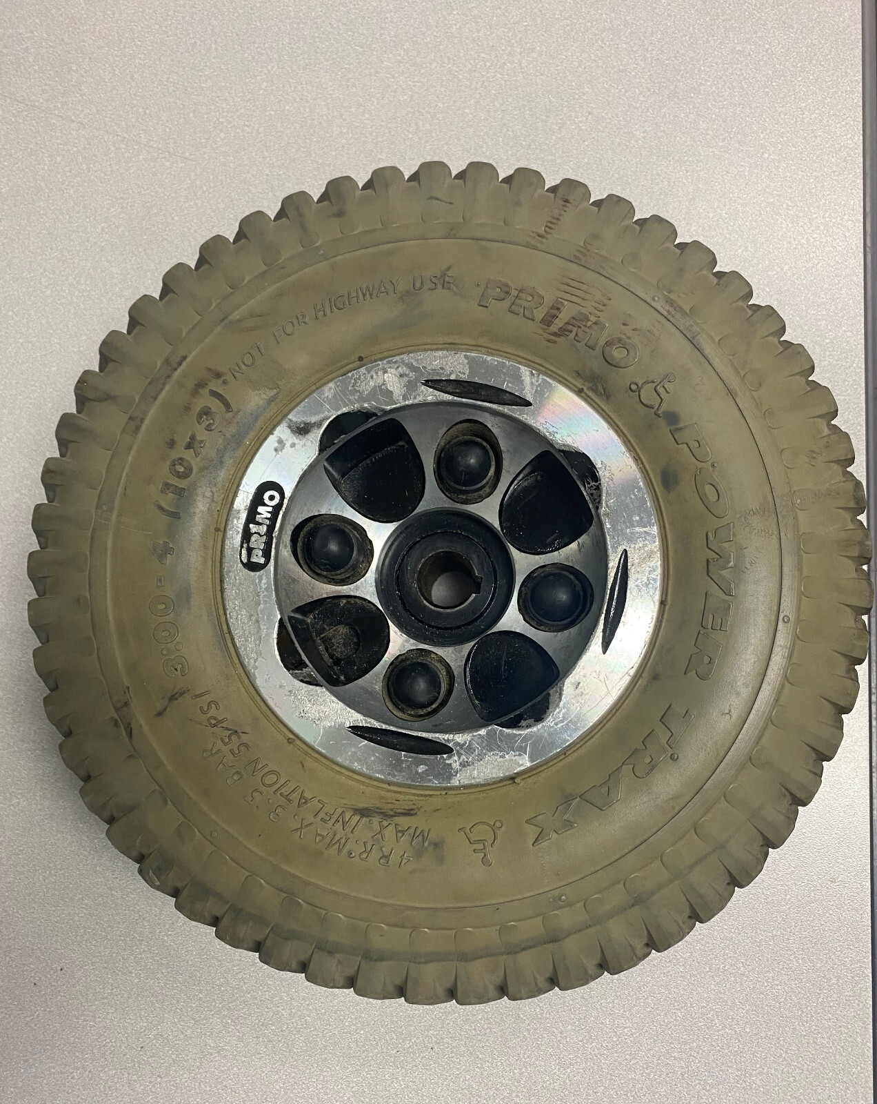Used Shopride Streamer Sport 3.00-4 (10x3) Foam Filled Drive Tire Wheel Assembly