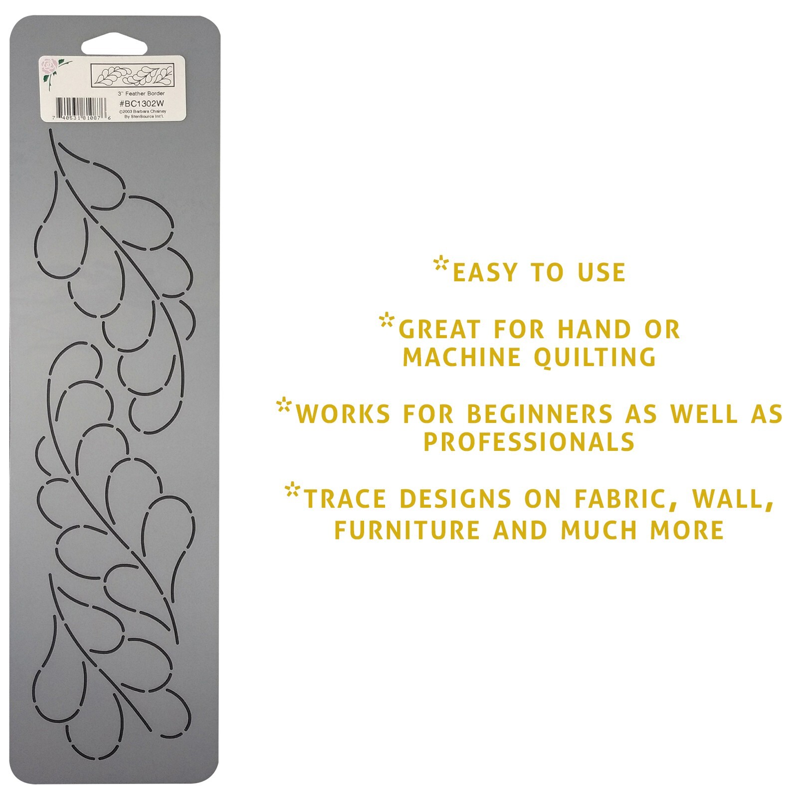 Quilting Stencils Feathered Leaf Fern Quilt Stencil Border Pattern Template