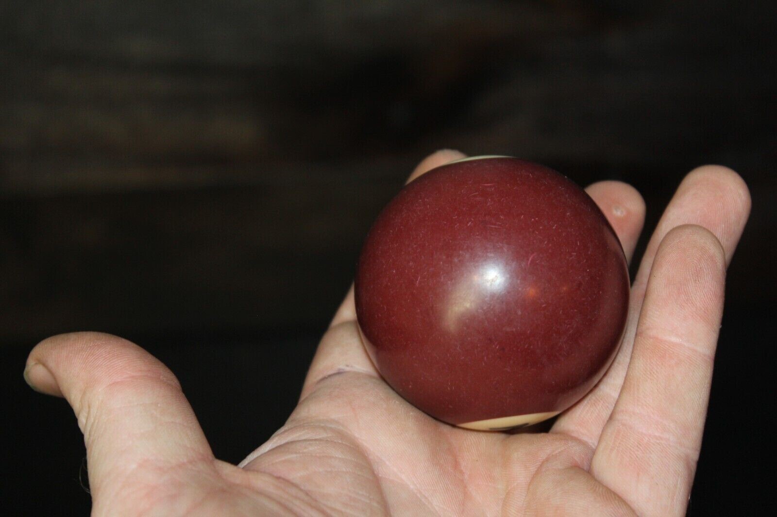 Vintage Pool Ball 2 1/4" Replacement #7 Burgundy Solid Aramith Belgian Billiards
