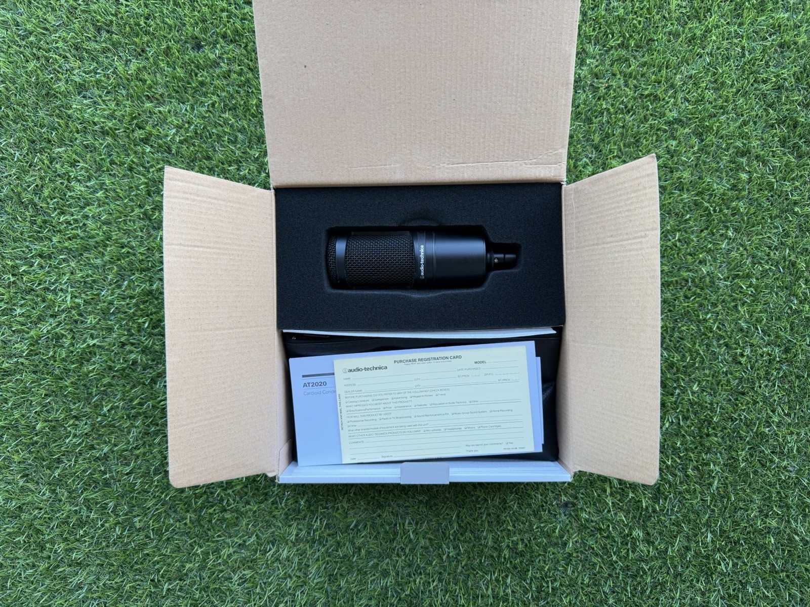 Audio-Technica AT2020 Wired Condenser Microphone, Cardioid, Studio, Black