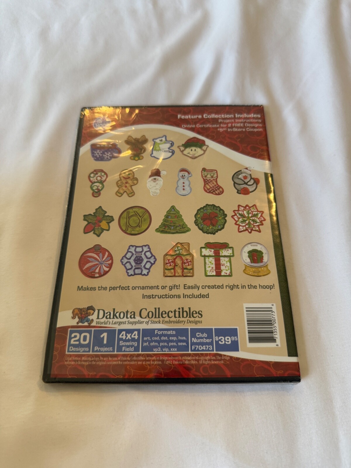 Dakota Collectibles Embroidery Club - Candy Cane Holders NEW SEALED