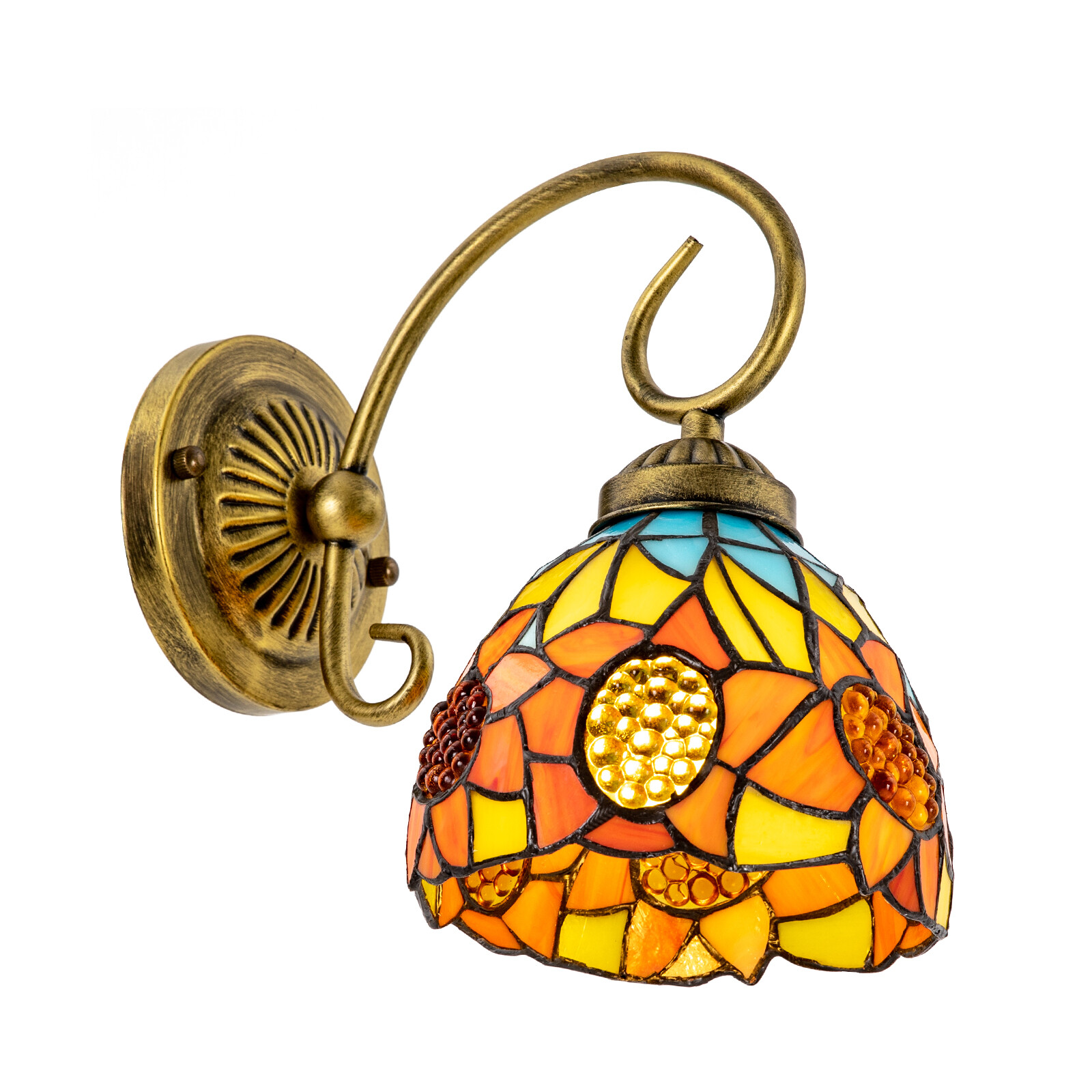 110V Wall Sconce Lamp Tiffany Vintage Stained Glass Wall Light Indoor E26