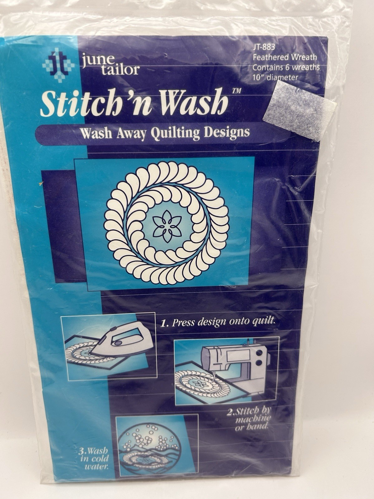 Feathered Wreath 10 inch June Taylor Stitch 'n Wash Wash Away Quilitng Design