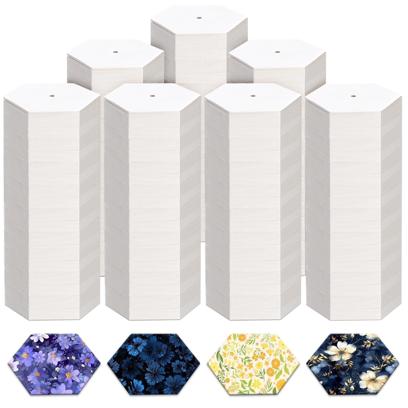 2000 PCS 1 Inch White Hexagon Piecing Paper Templates Quilting Patchwork