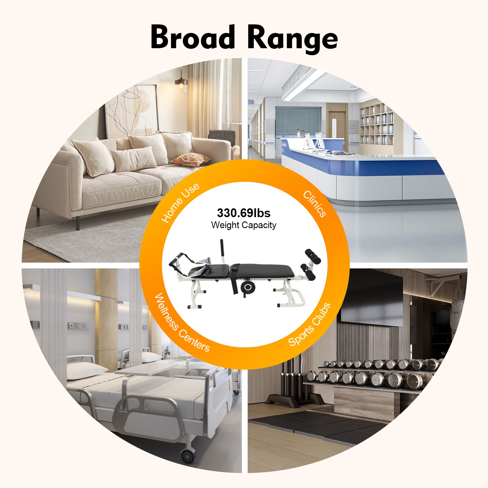 Multi-function Cervical Traction Device Back/Neck Stretcher Lumbar Stretch Bench