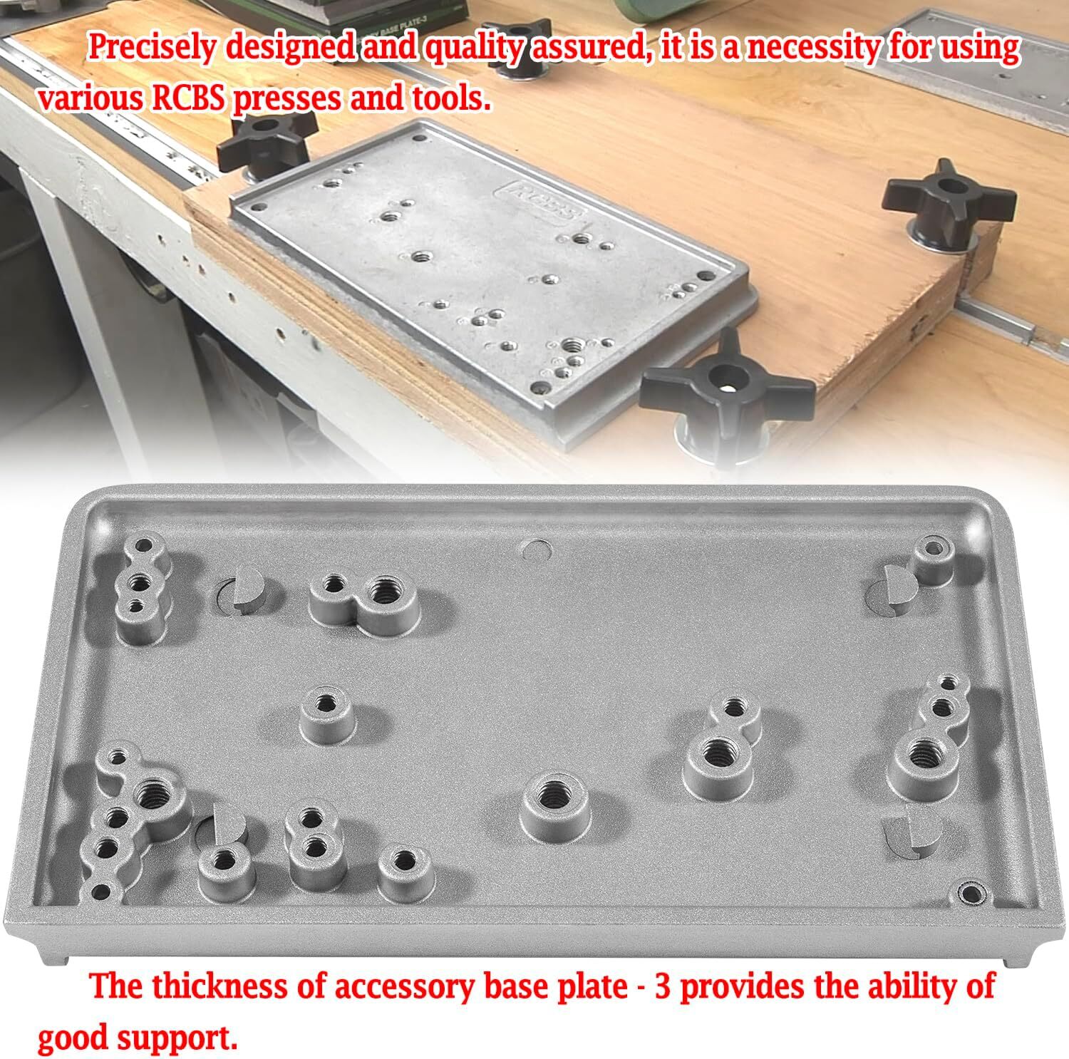 For RCBS Cast Aluminum 9282 Accessory Base Plate 3 Grey Shell Holder Accessory