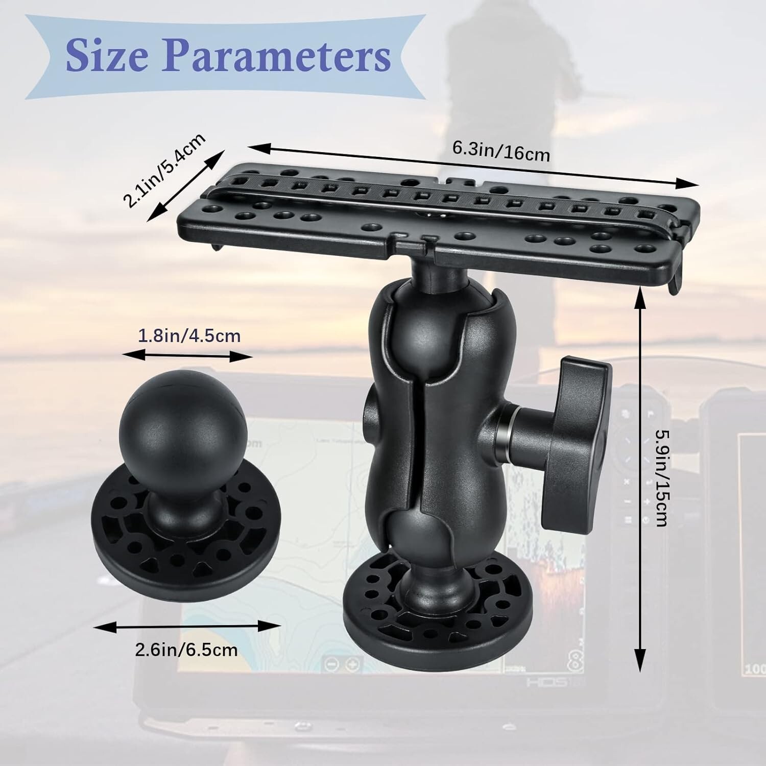 RAM Composite Mount for Fishfinder Marine Electronics GPS Brackets