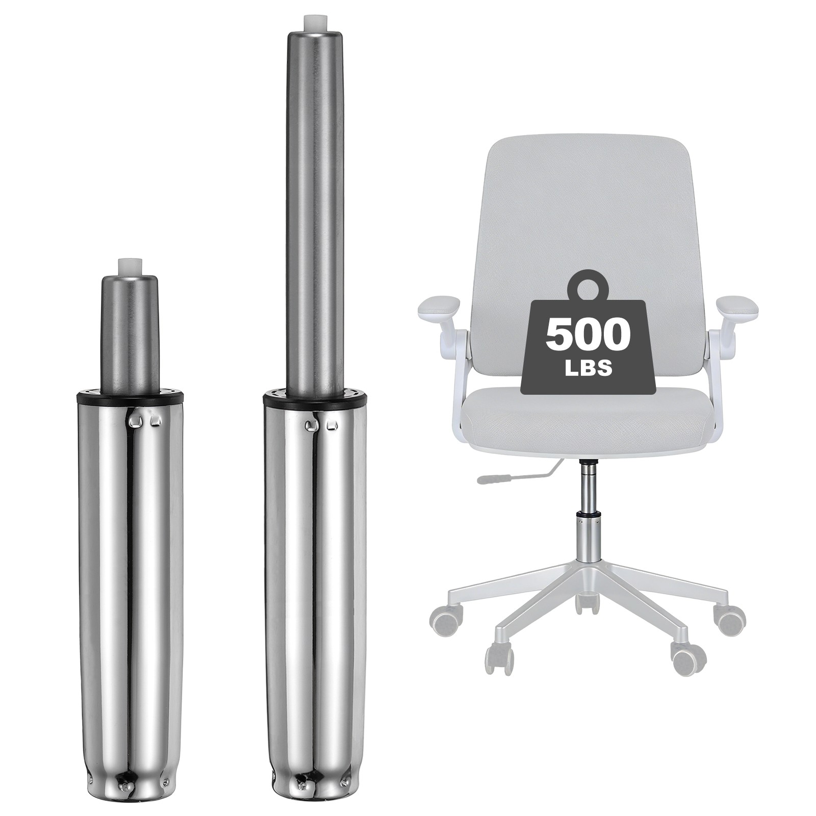 Office Chair Gas Cylinder, 15.4" Class 3 Gas Cylinder Replacement, Silver Tone