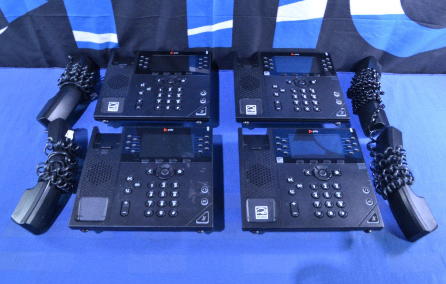 Lot of 4 Poly VVX 450 12-line Desktop IP Phone (J031201)