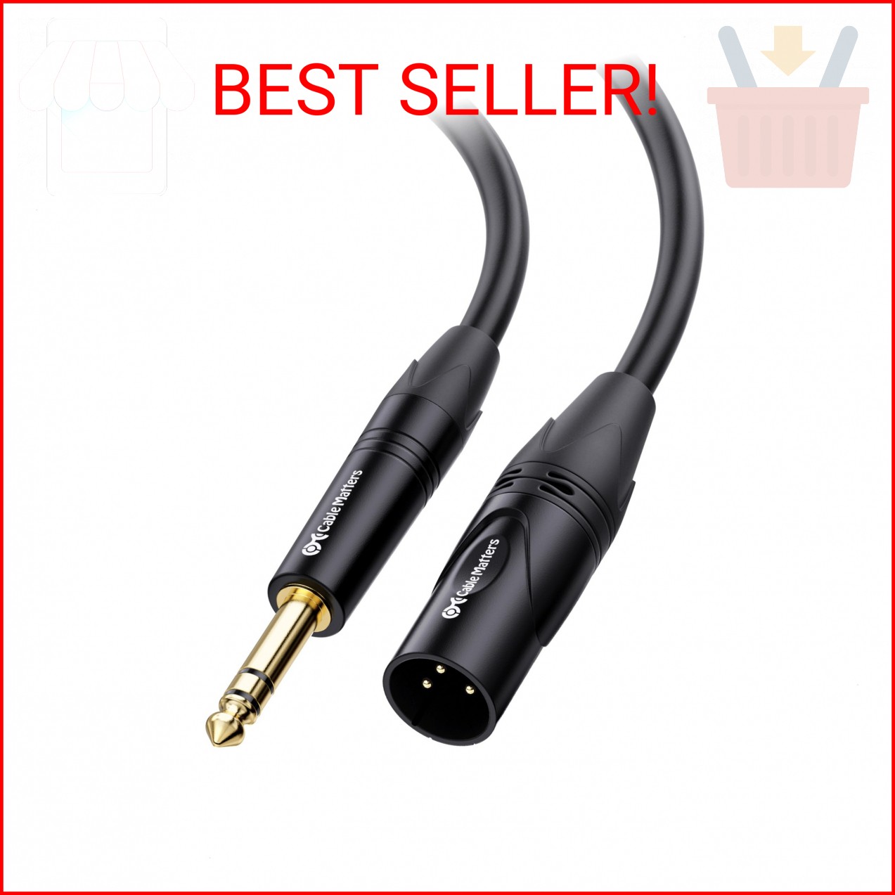 Cable Matters 6.35mm (1/4 Inch) TRS to XLR Cable - 6ft, Male to Male XLR to TRS