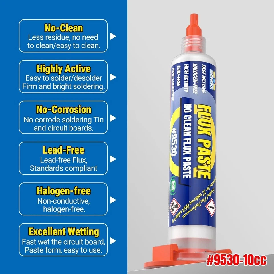 Electronics Soldering Flux Paste Desoldering Wick Kit for PCB Repairs