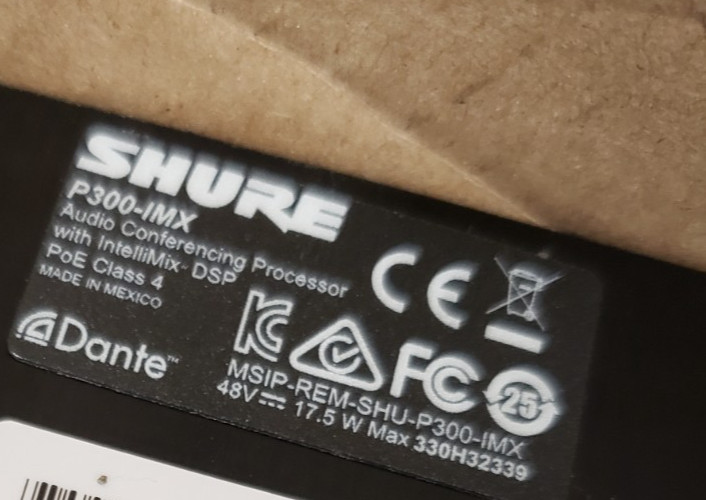 Shure P300-IMX Audio Conferencing Processor with Intellimix DSP POE Class 4