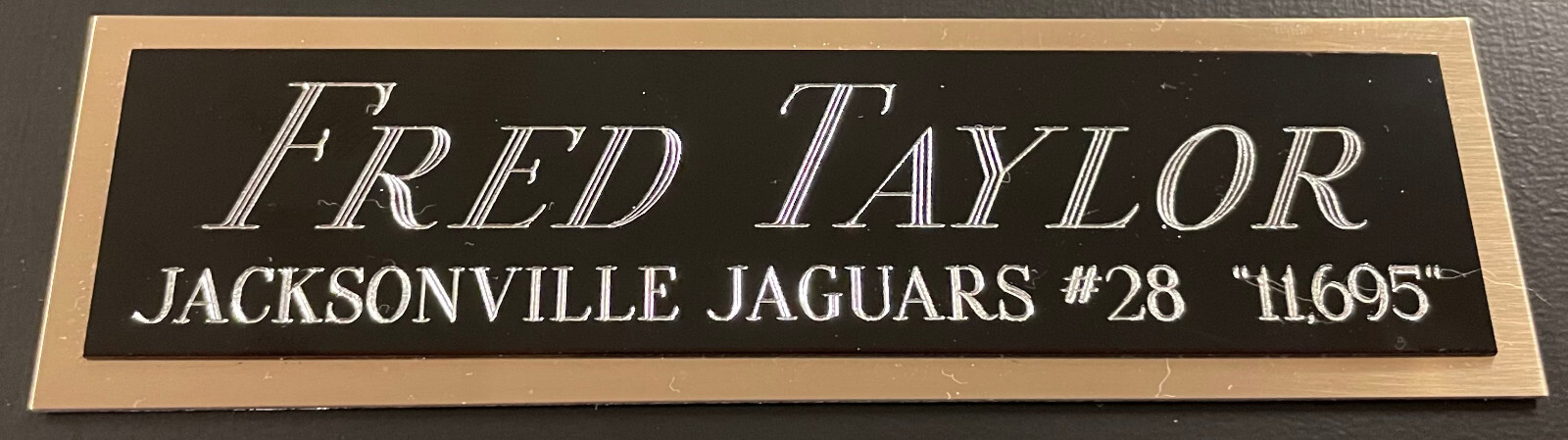 FRED TAYLOR JAGUARS NAMEPLATE FO AUTOGRAPHED SIGNED FOOTBALL-HELMET-JERSEY-PHOTO