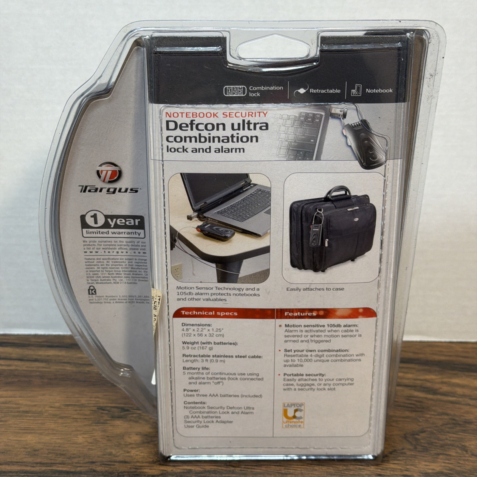 Targus DEFCON 1 Ultra Computer Security Alarm System Laptop & Notebook