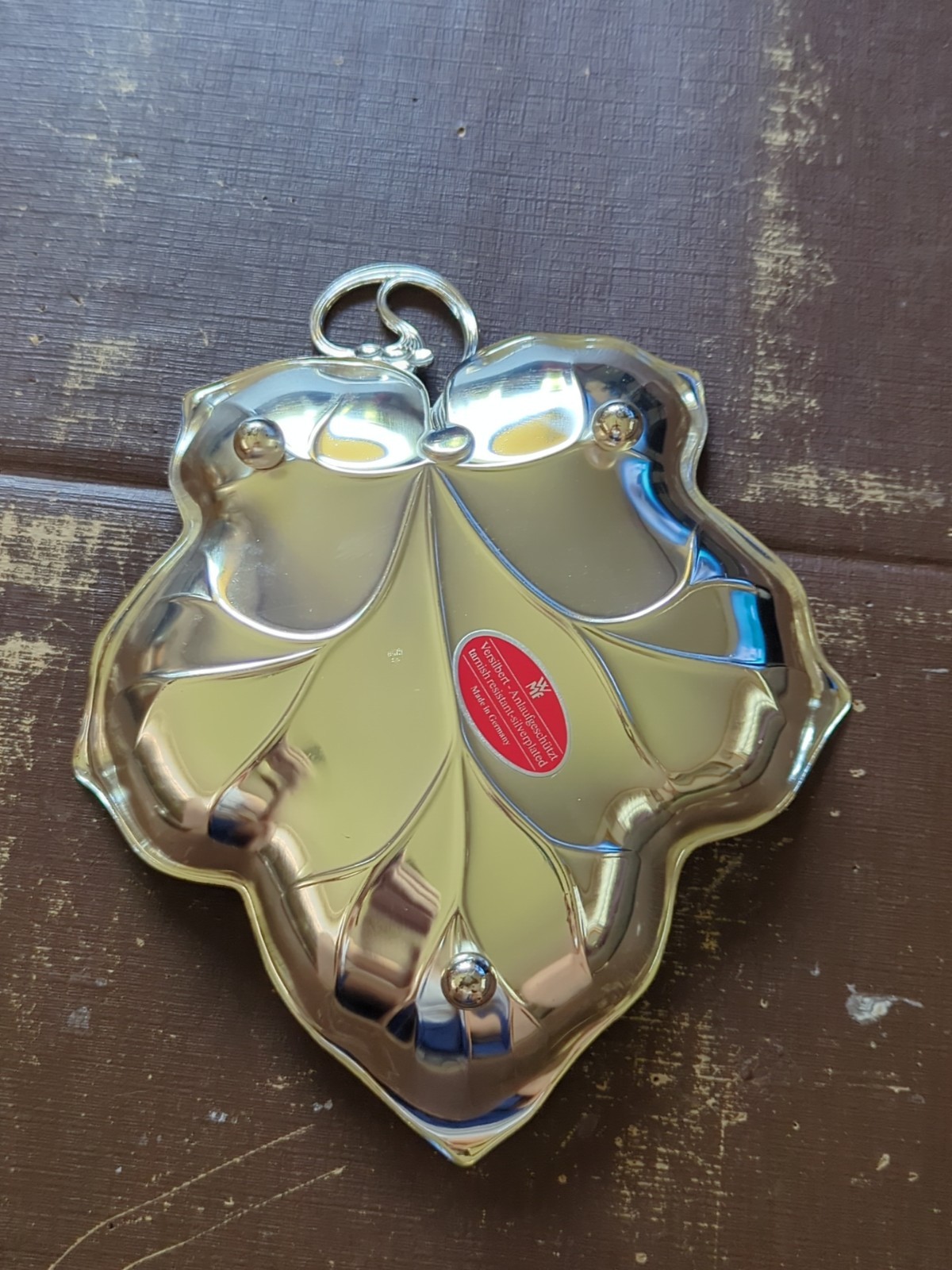 Versilbert-Anlaufgeschtzt Silverplated Leaf Serving Tray/Candy Dish Made German
