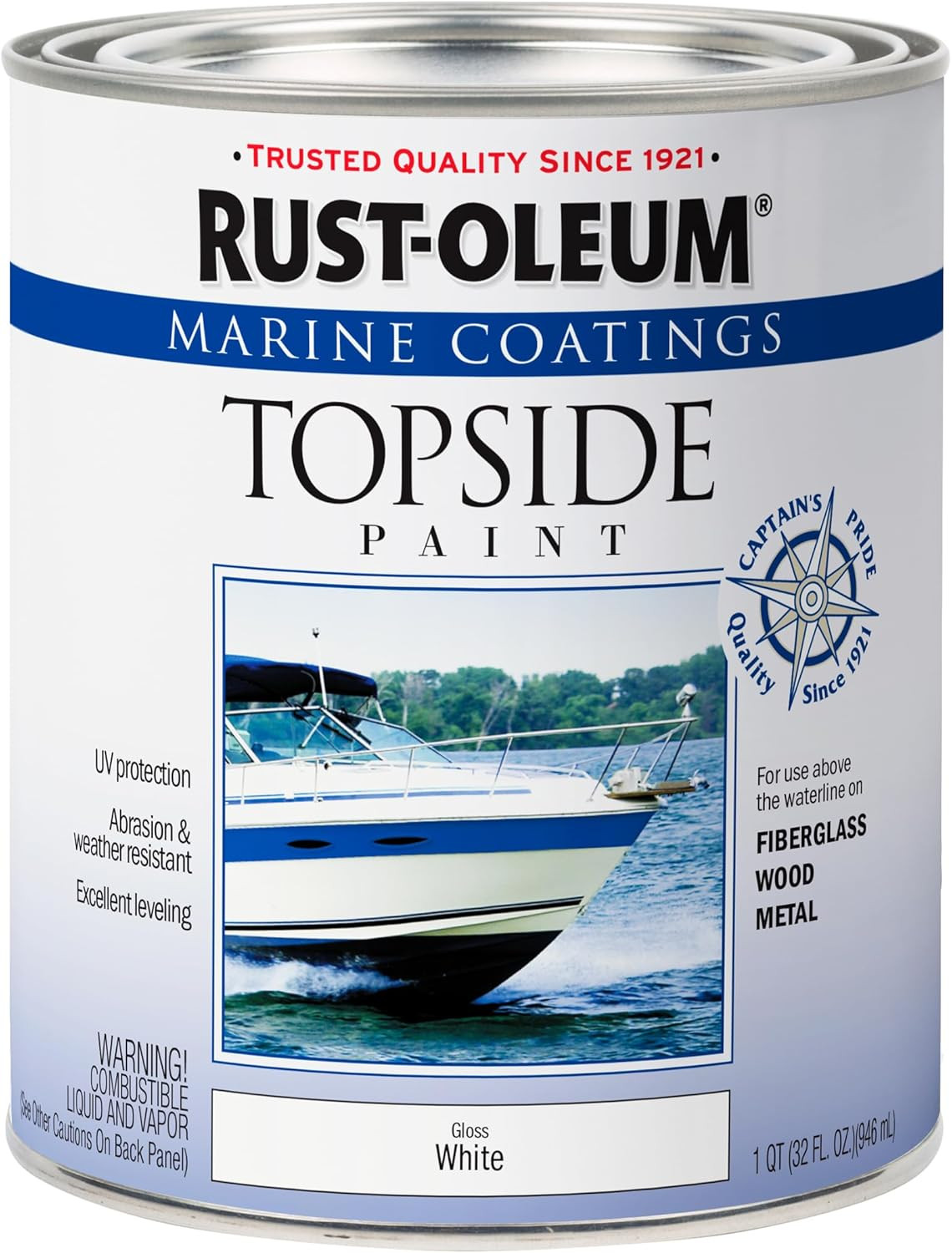 396959​ Marine Coatings Topside Paint, Quart, White