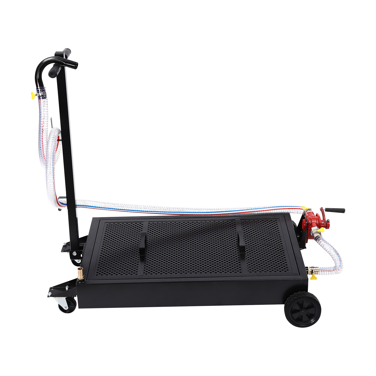 Oil Drain Pan 15 Gallon Oil Drain Tank Oil Change Pan with Manual Rotary Pump