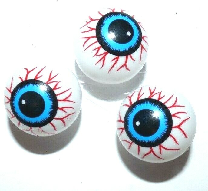Scary Halloween Decoration Prop Plastic Ping Pong Eyeballs ~ 12 Blue