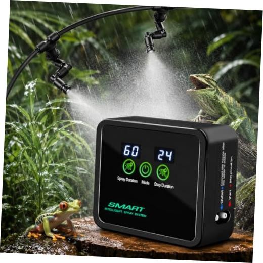 Reptile Mister Automatic Misting System, Reptile Humidifiers with Smart Black