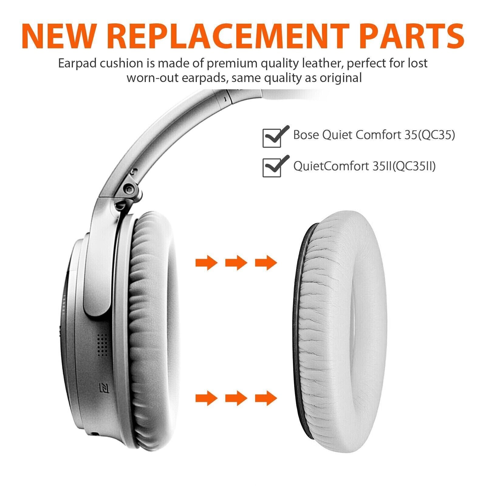 Ear Pads for Bose QuietComfort QC35 I II Headphones Replacement Soft Cushion