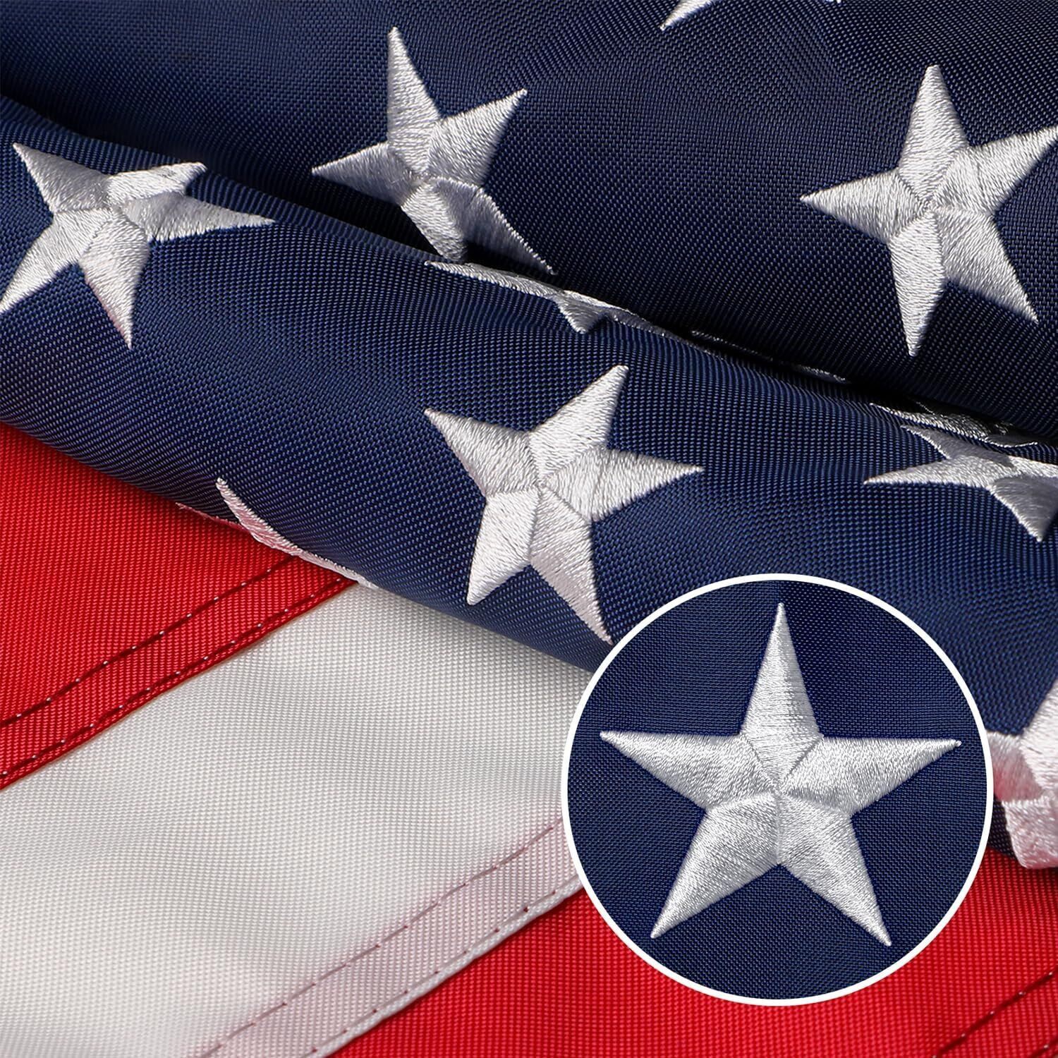 American Flag 3x5 FT Outdoor Heavy Duty American Flag Embroidered 210D US Flag