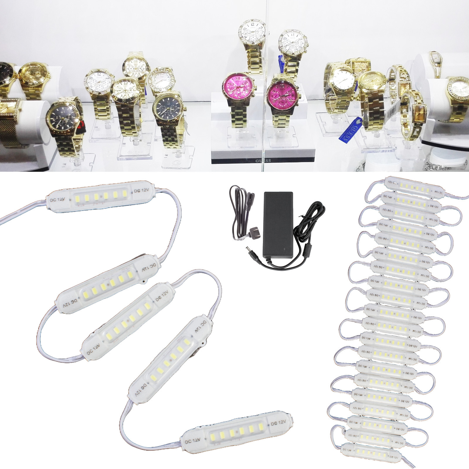 Showcase LED Light 9ft Brightest COB for display case trade show + Power supply