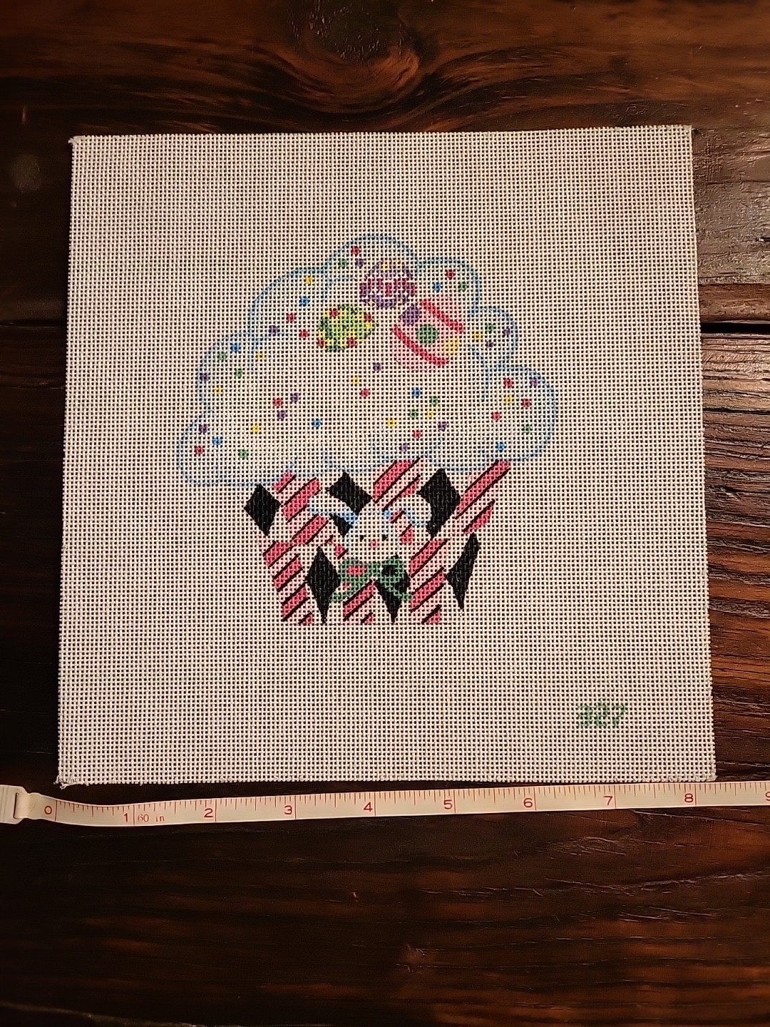 Sweet Bunny Easter Cupcake Needlepoint Canvas