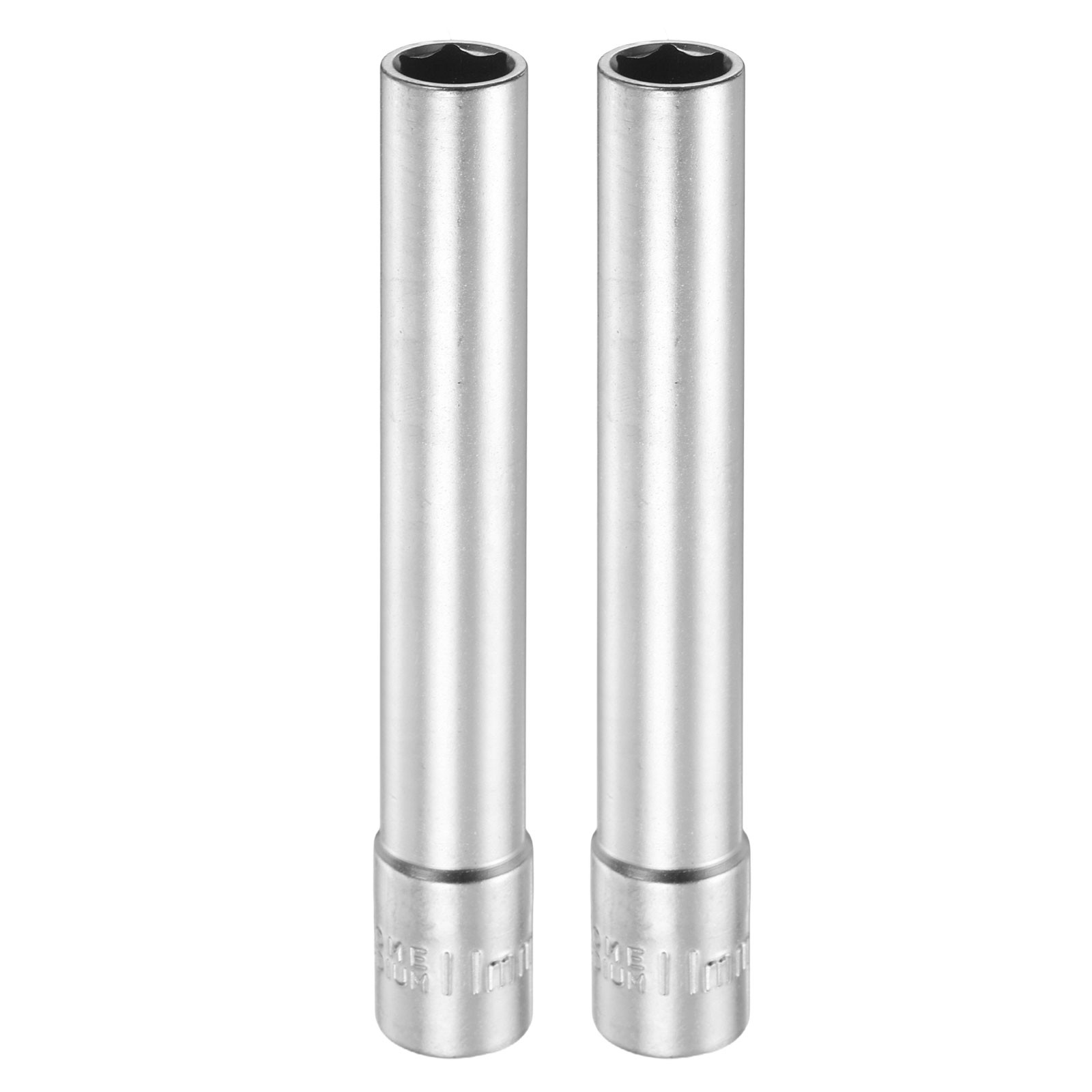 2pcs 6 Points Deep Socket 3/8" Drive 11mm Nickel Plating Flip Sleeve 4.7" Long