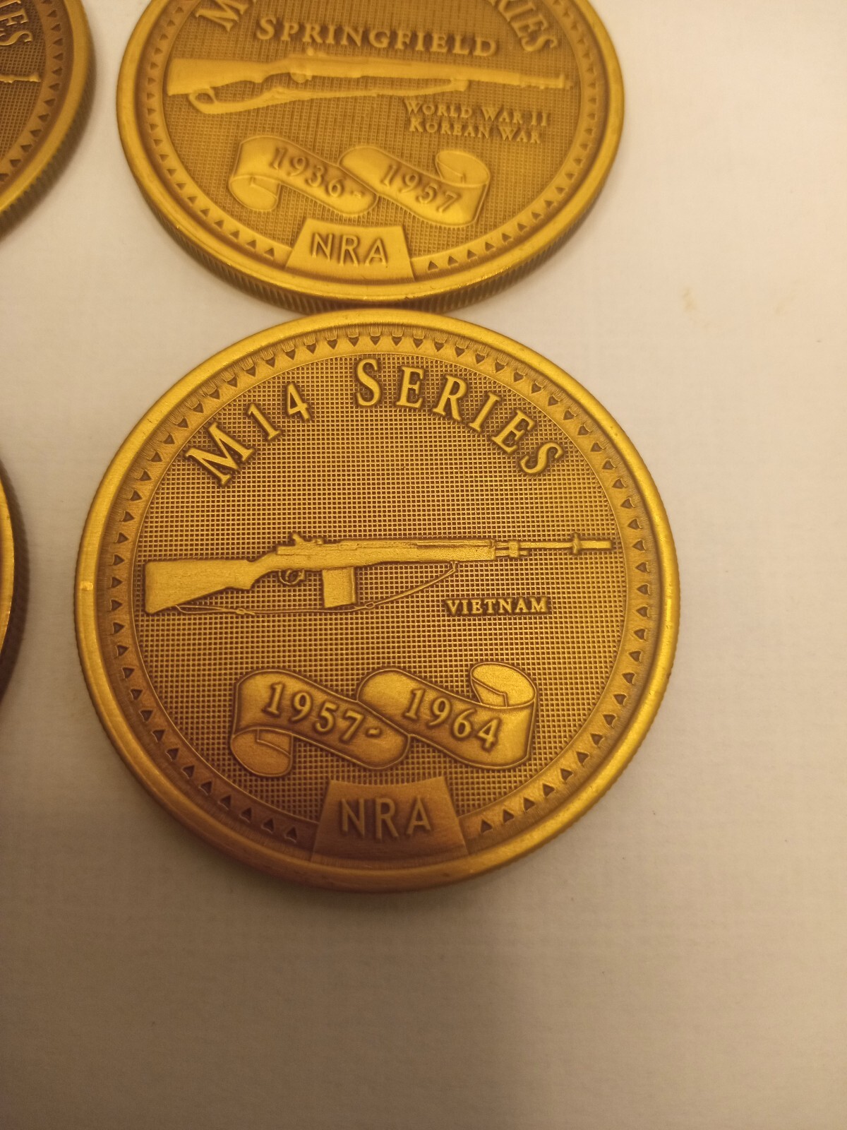 NRA Coins World War I II, World War II,Vietnam,desert Storm 4pc 1936 57 59 64