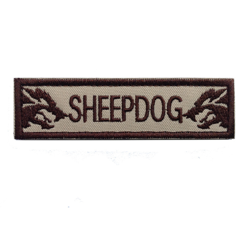 SHEEPDOG TAB US MILITARY TACTICAL K9 HOOK PATCH EMBROIDERED DESERT BADGE