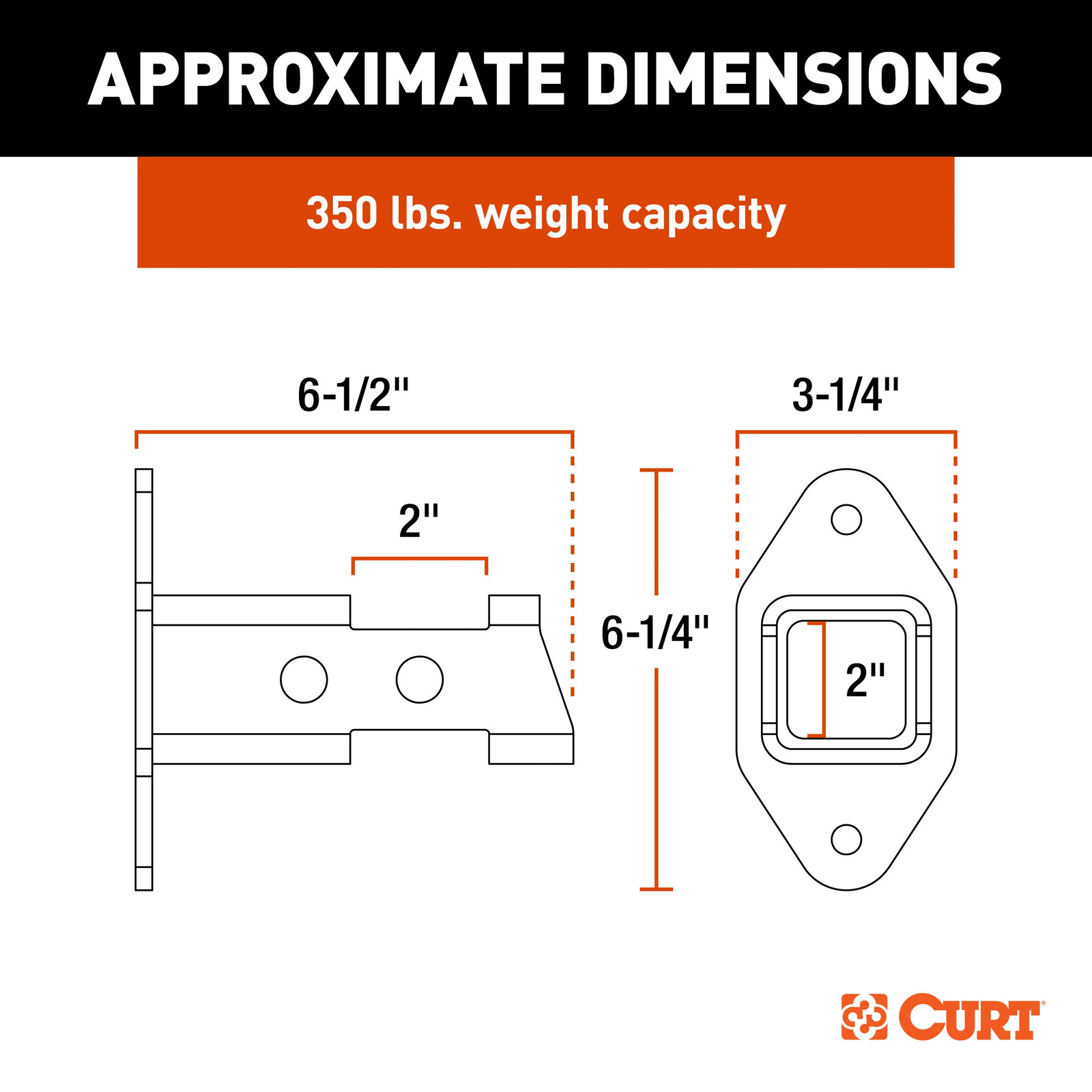 CURT 45069 Trailer Hitch Accessory Wall Mount Storage 2-Inch Receiver