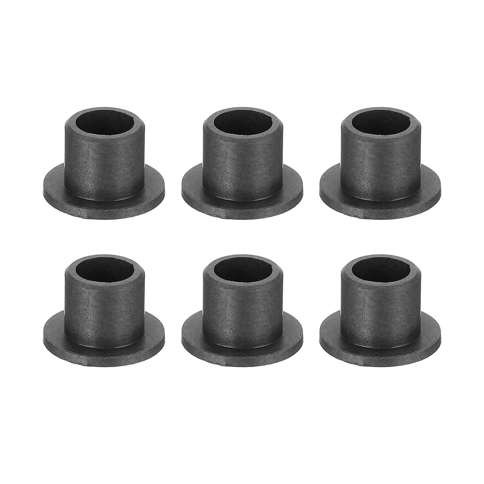 6Pcs Flanged Sleeve Bearing, ID 5mm x OD 7mm x Length 7mm POM Bushing, Black