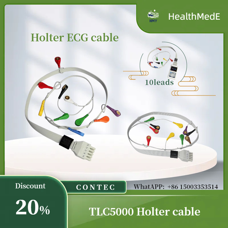 Genuine CONTEC ECG Cable -Compatible with TLC5000, TLC6000, 8000S Holter Monitor