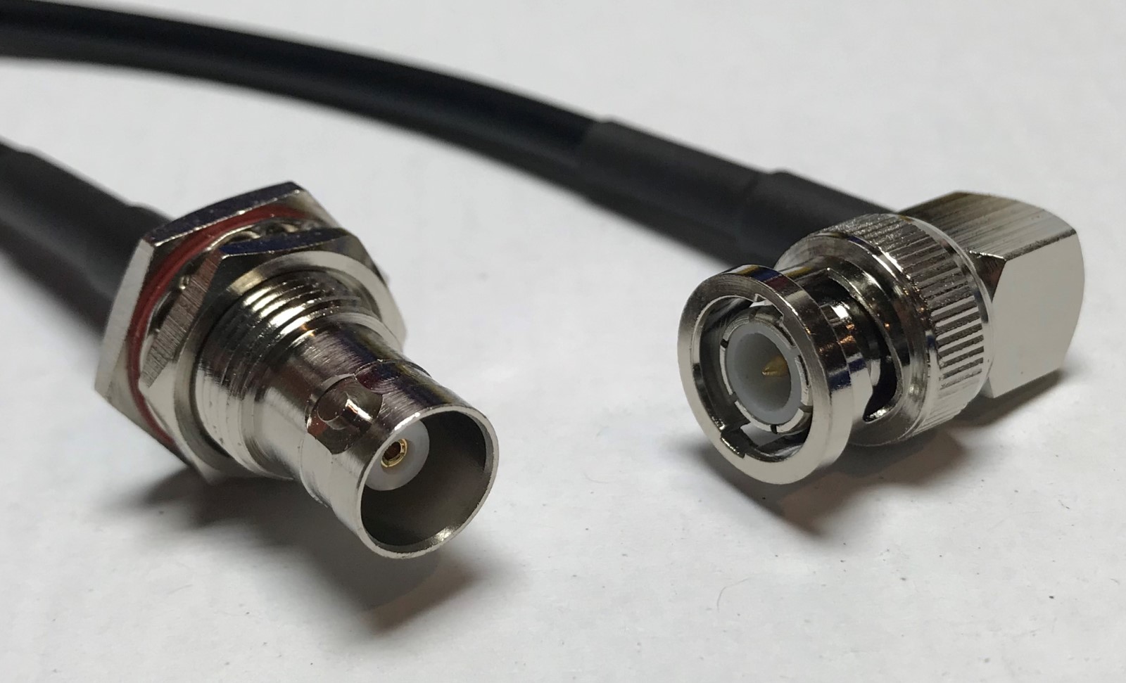 BNC Male Angle to BNC Female Bulkhead Pick Lot Length RG58 Coax Cable 50ohm USA