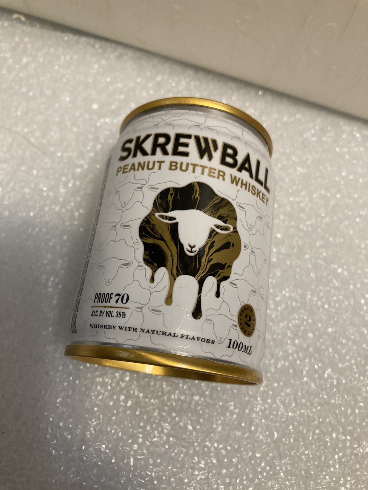 EMPTY SKREWBALL PEANUT BUTTER WHISKEY 100ML CAN. EMPTY. MAN CAVE DECOR