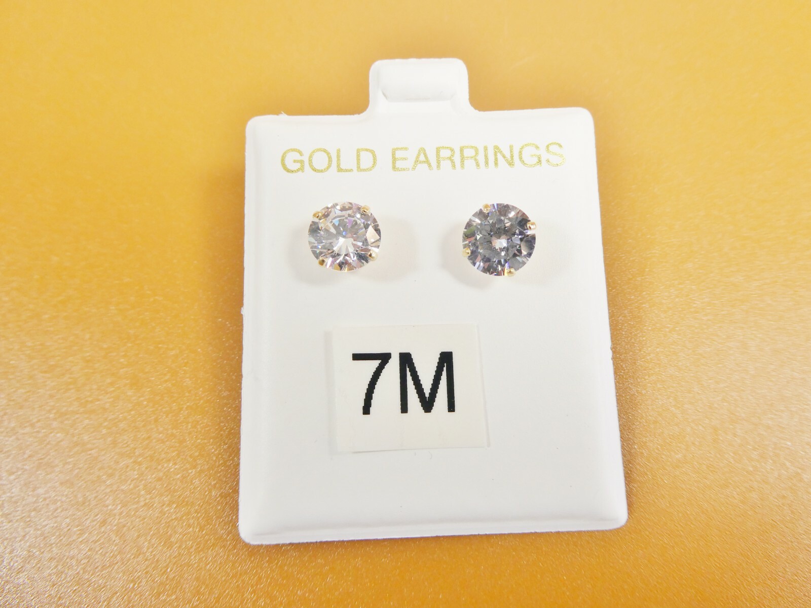 10K REAL SOLID YELLOW GOLD STUD PUSH POST PRONG SETTING BASKET EARRING