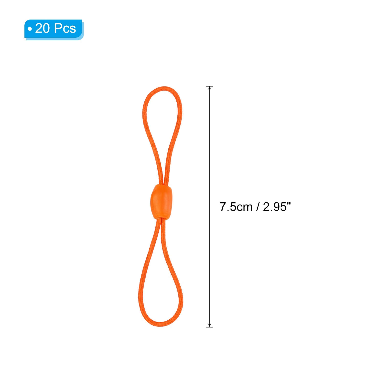 20 Pcs Zipper Pulls Replacement for Backpack Zipper Pulls Tab Cord, Orange