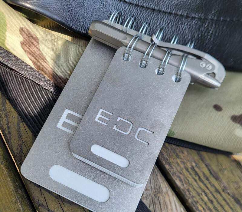 EDC Titanium Alloy Notepad Portable Recyclable Tools Outdoor Waterproof Notebook