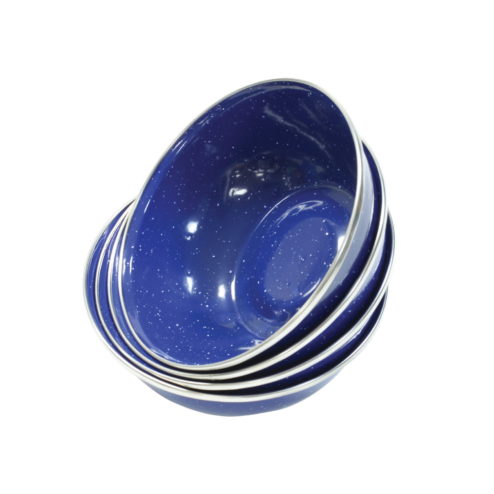 24-Piece Enamel Tableware Set - Blue