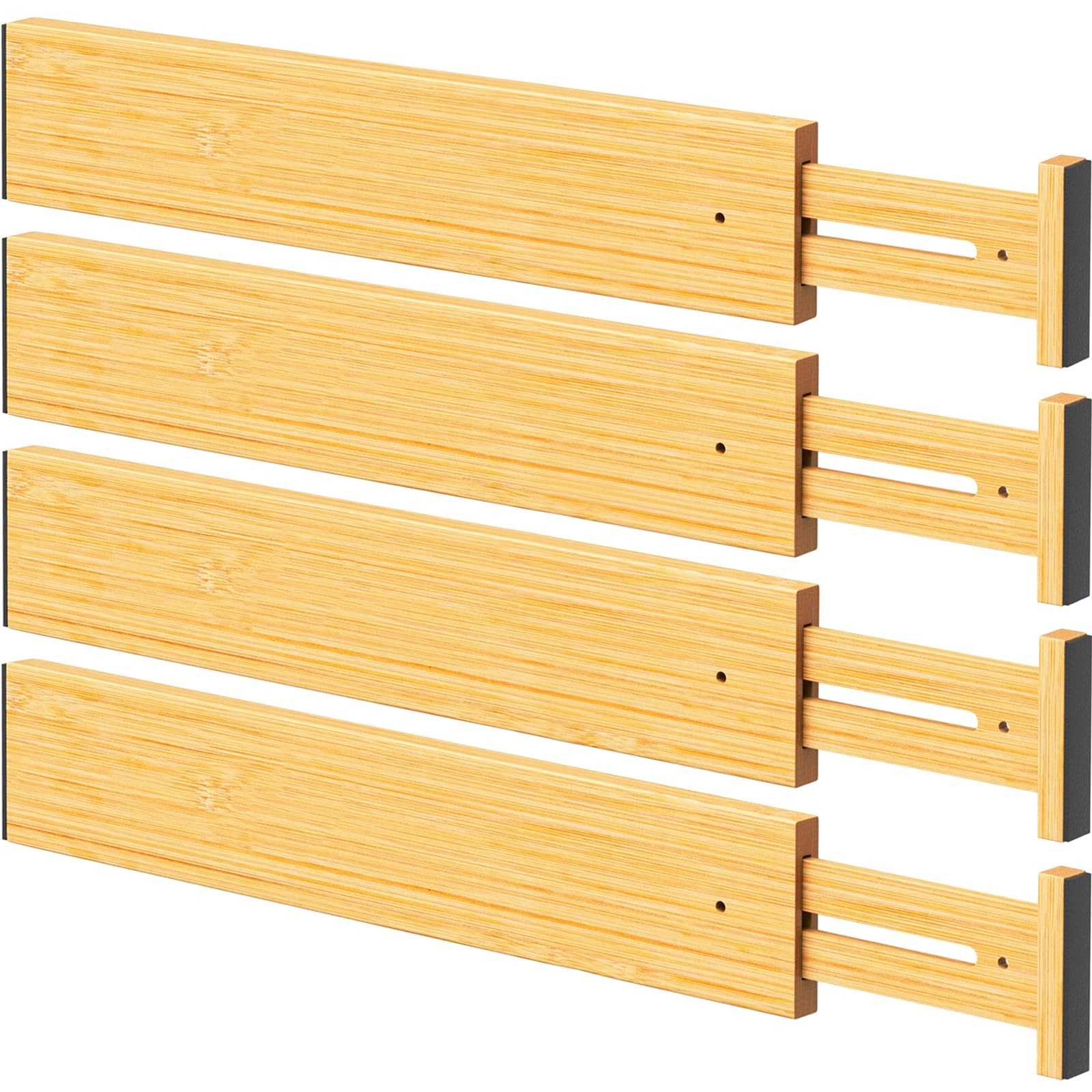 Drawer Dividers Organizers, 2.56" High, 17"-21.8" Adjustable, 4 Pack
