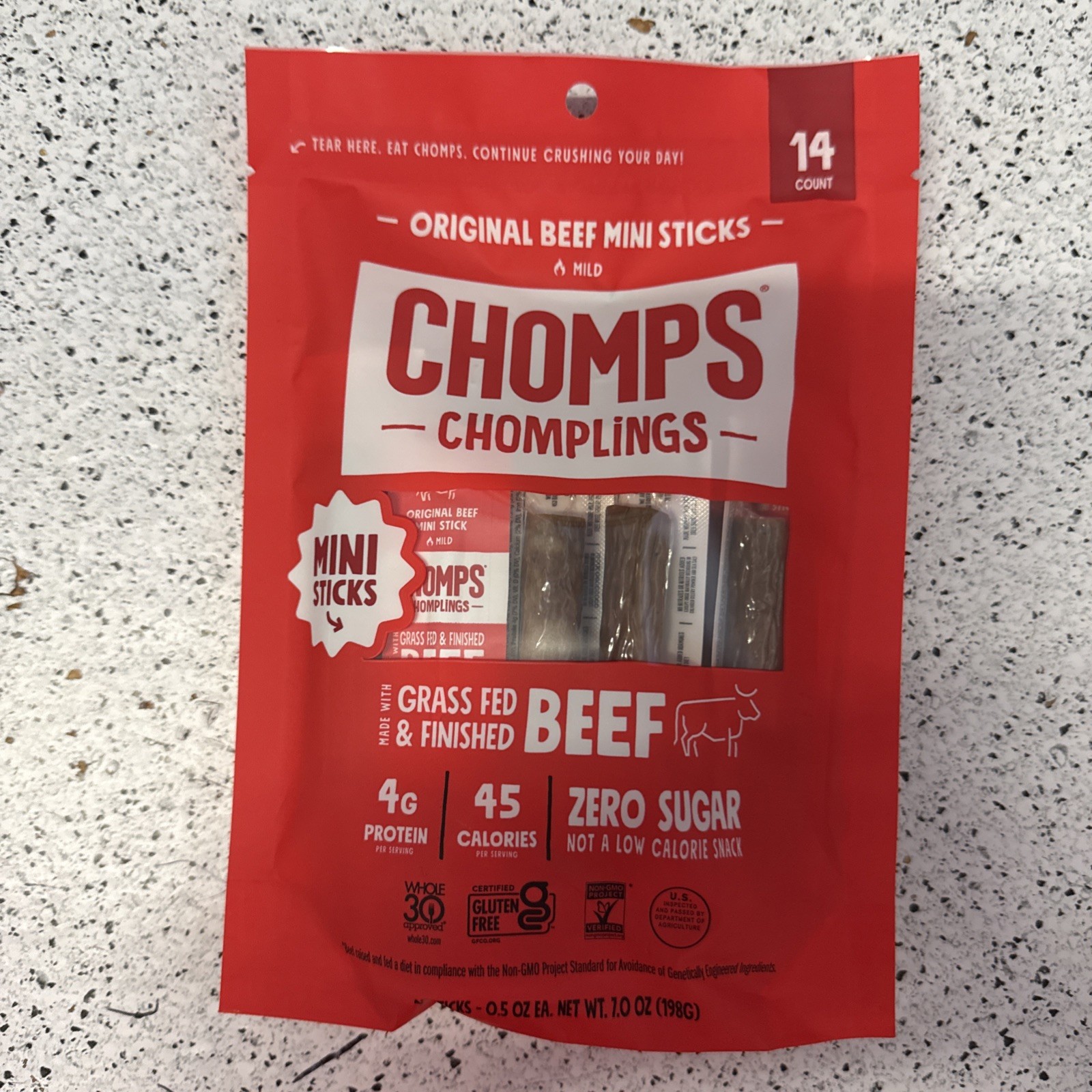 Chomps Original Beef Chomplings Protein Snacks  Exp 08/26