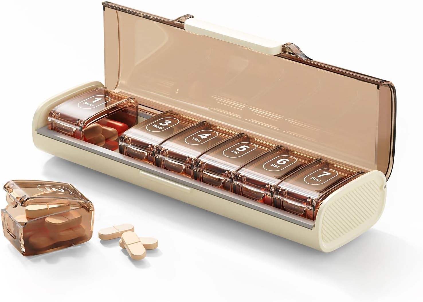 Weekly Pill Organizer,Portable 7 Day Pill Box,Moisture Proof Medicine Pill