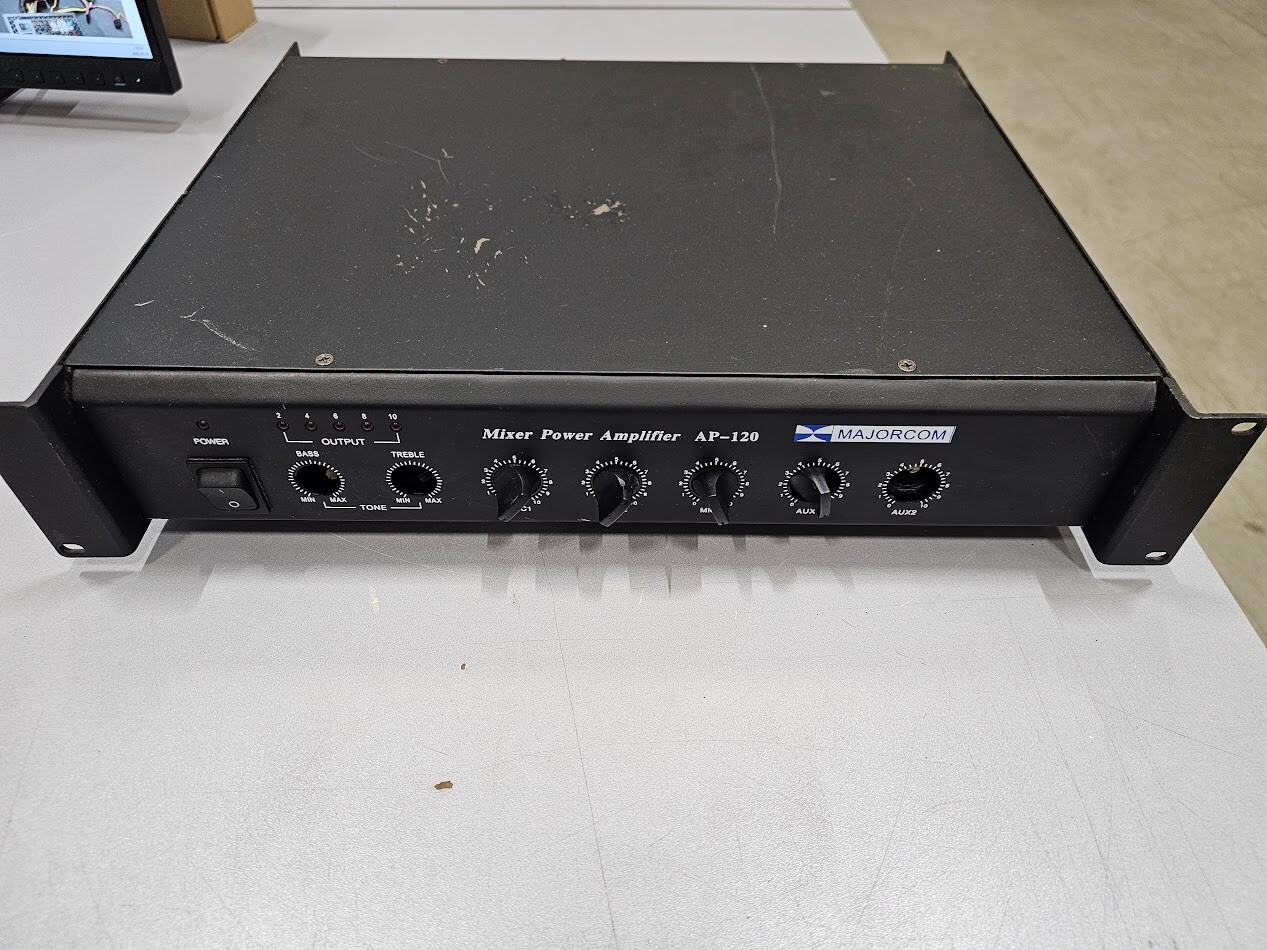 Majorcom Mixer Power Amplifier AP-120 - For Parts, Untested, Used Condition