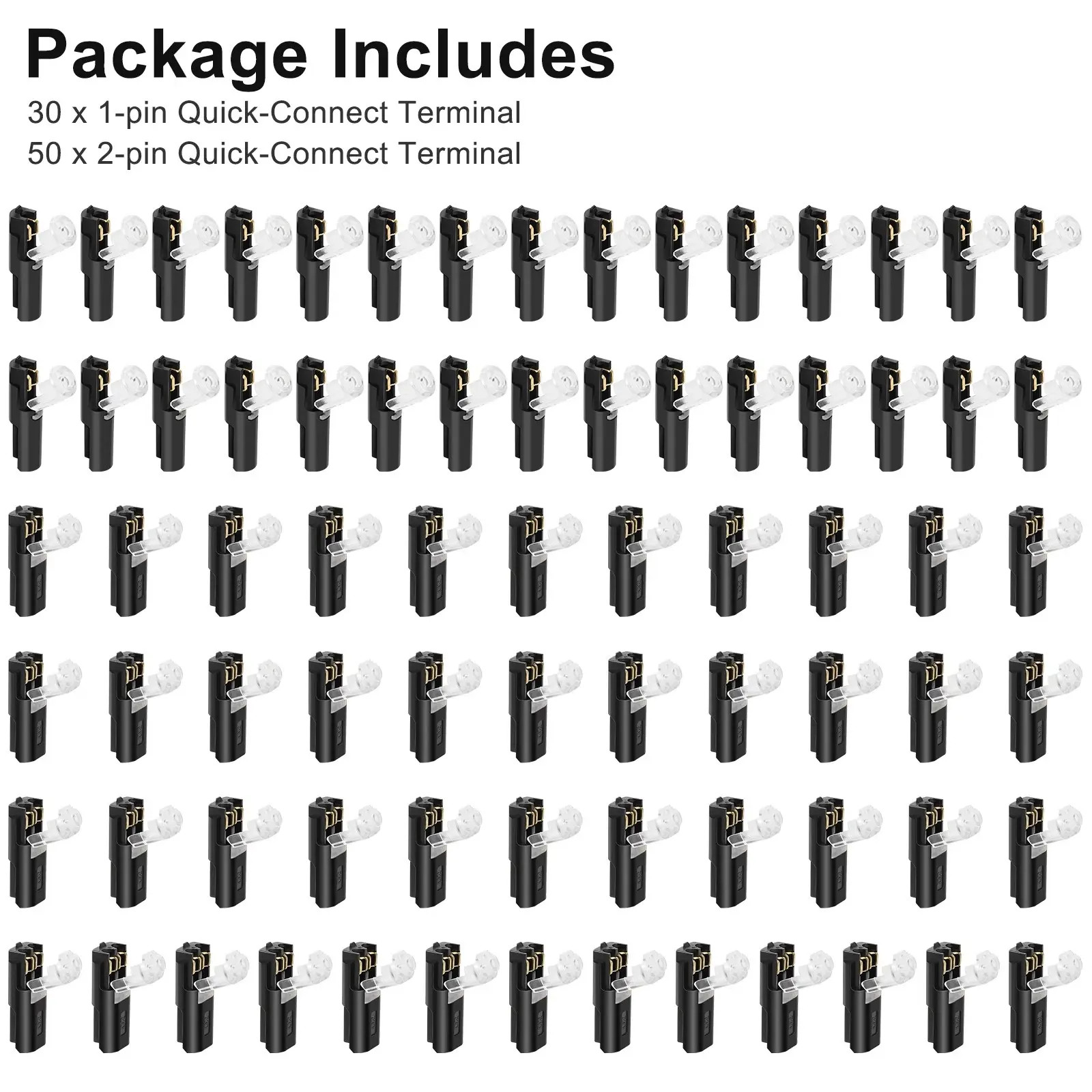 80 PCS Plug-In Quick Wire Connectors Reusable Clamp Terminal Blocks for Cables
