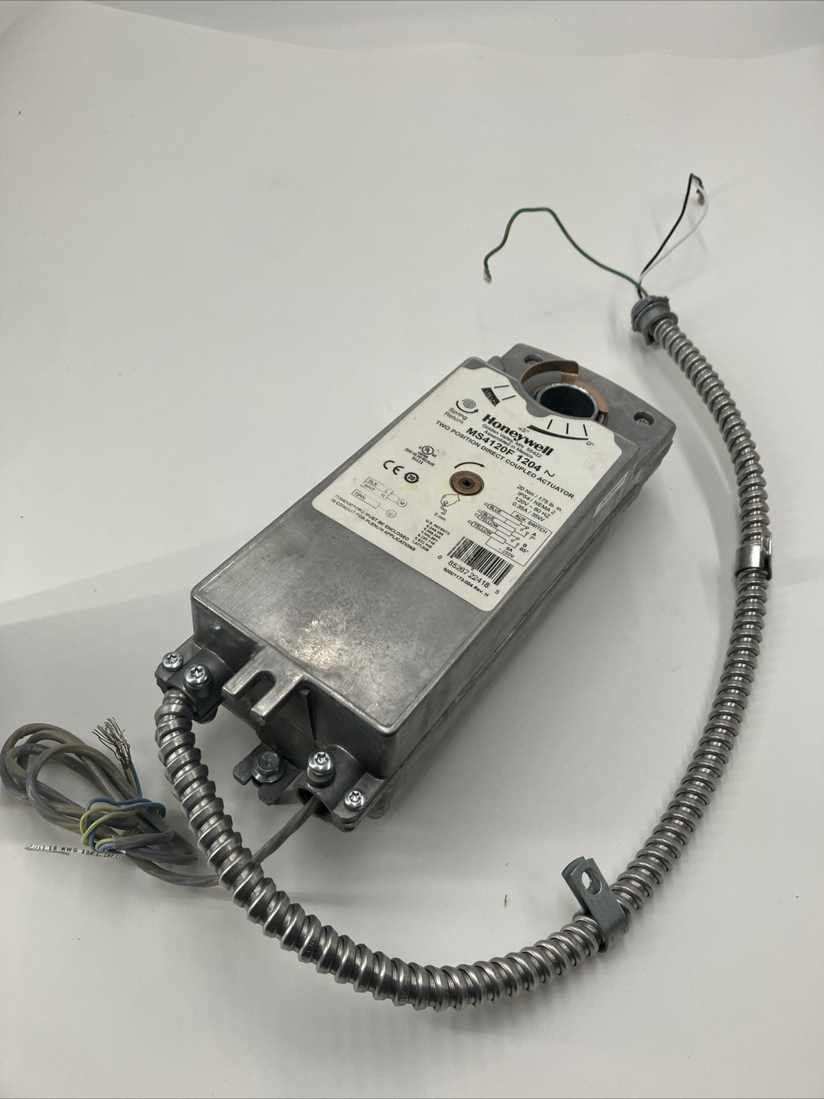 Honeywell MS4120F1204 Fast-Acting Spring-Return Actuator, Two-Position