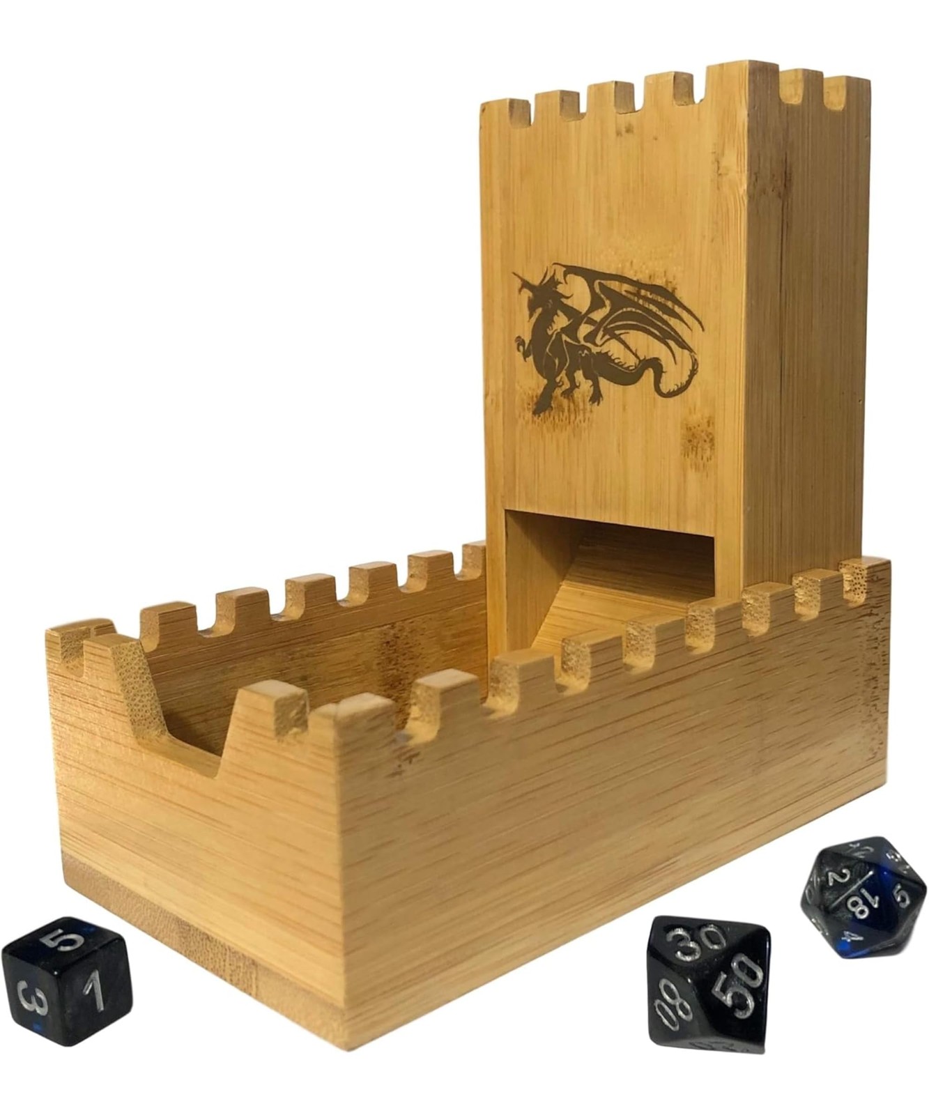 Bamboo Dice Tower | Special Edition Wooden Rolling Case | Perfect for DM's, M...