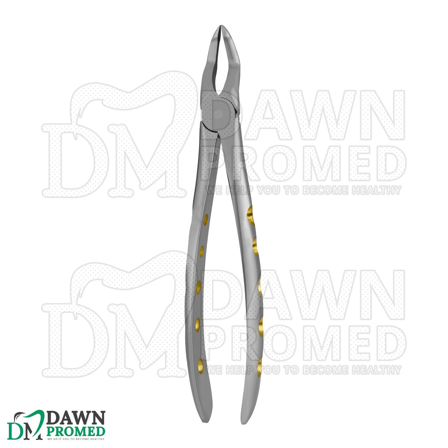 Dental Extracting Forceps #51Z Gold Hollow Python Grip Handle German Grade