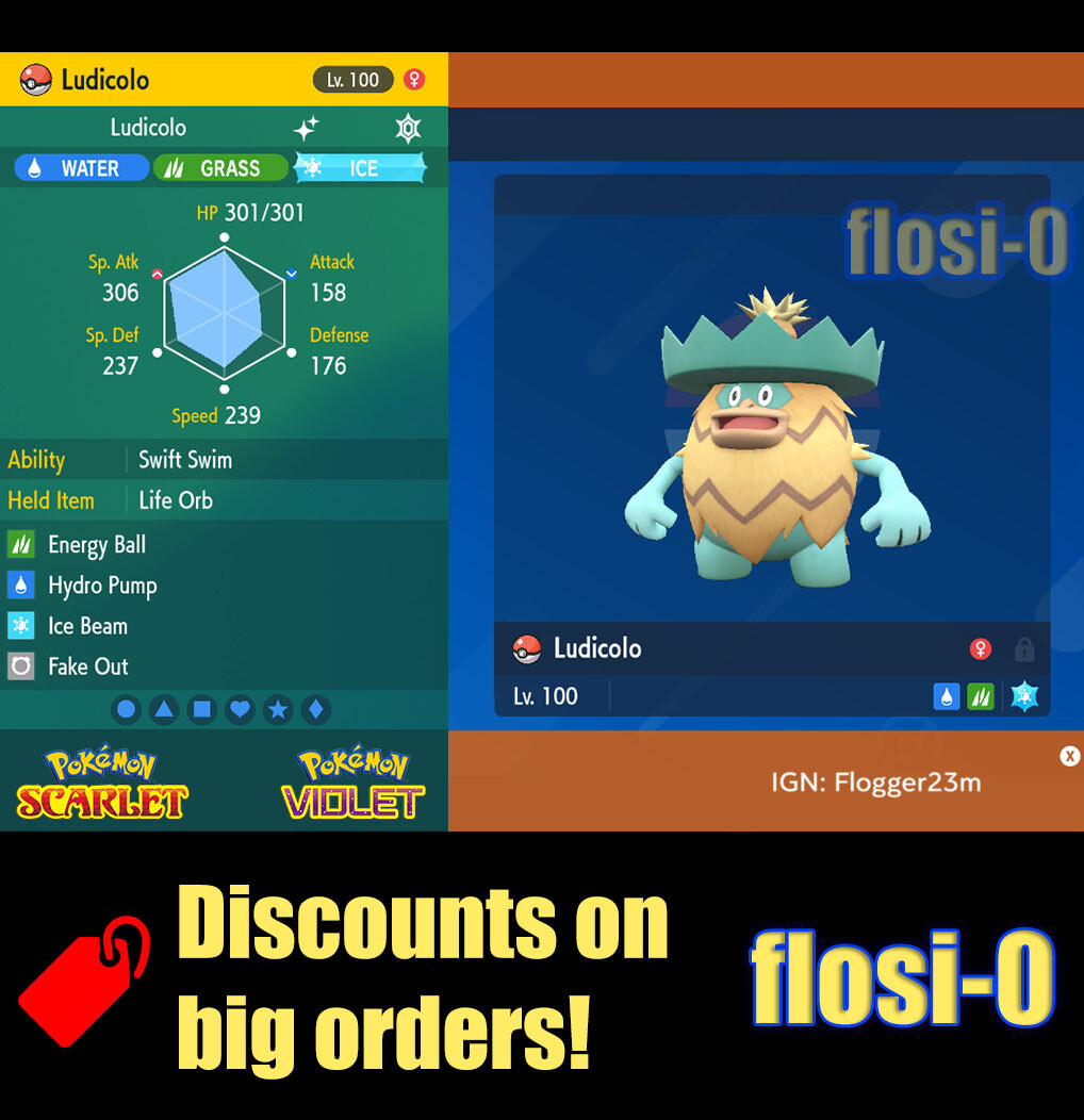 6IV Shiny Ludicolo Pokemon Scarlet and Violet