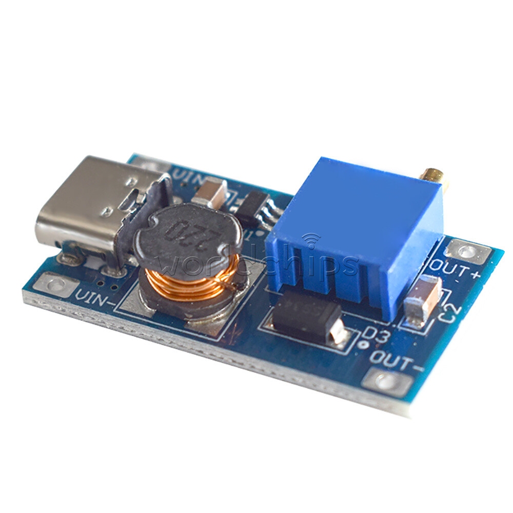 2A Step-up Board MT3608 2V-24V Input DC Boost Converter Module Micro USB/Type-C