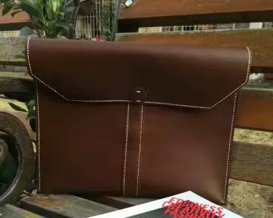 file Folder pocket cow Leather laptop bag Briefcase iPad Case pouch brown 799